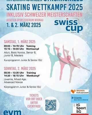 Schweizermeisterschaften und Swisscup im Synchronized Skating, 01.-02. März 2025 in Widnau